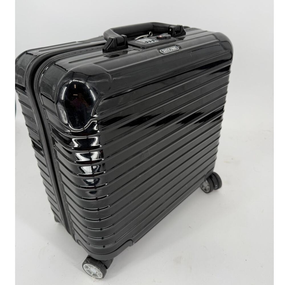 RRimowa Black Gloss Polycarbonate Compact Carry On Salsa Suitcase Luggage